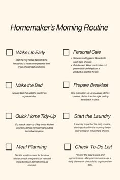 a poster with instructions for how to make morning routine in english and spanish on it