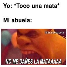 a man with his mouth open and the caption'yo too una mata mi abuela no me danes la mataaahaaa