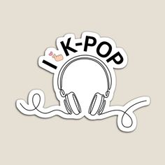 i k - pop sticker with headphones on it