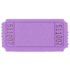 a purple ticket with the number 3001 on it