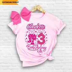 Birthday Girl T Shirt, Barbie Birthday, Bday Girl, Birthday Girl Shirt, Birthday Party Shirt, Birthday Tee, Pink Party, Pink Birthday, Pink Parties