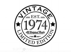 the vintage logo for an old - fashioned party, with stars and stripes on it