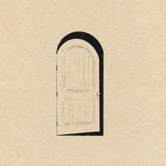 an open door is shown on top of a piece of paper that has been drawn