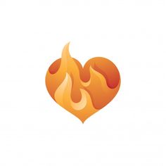 a heart shaped fire with flames coming out of it