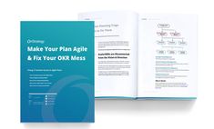 an open book with the title make your plan agile and fix your okr mess