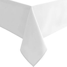 a white table cloth on top of a wooden table