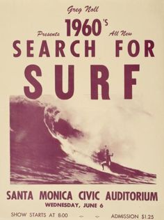 an old poster advertising a surfing event