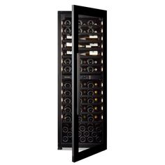 a wine rack with many bottles in it