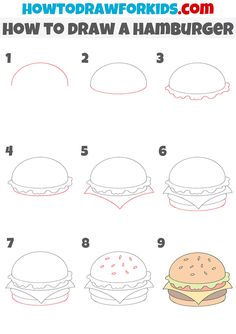 how to draw a hamburger step by step instructions for kids and beginners in this video, you will learn how to draw a hamburger