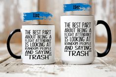 two coffee mugs with the words you are the luckiest boss in the world and we would love to have us as employees