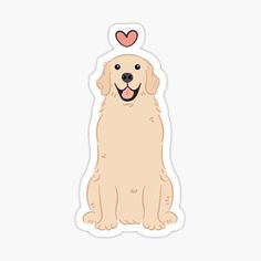 a dog with a heart on its head sticker