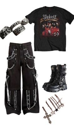 Punk Outfit, Sick Clothes, Rock Outfits, Kawaii Fashion Outfits, Emo Outfits, Punk Outfits