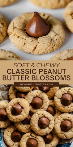 soft and chewy classic peanut butter blossom cookies