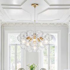 Everly Quinn 6 - Light Dimmable Chandelier & Reviews | Wayfair Chandelier Lighting Entryway, Dimmable Chandelier, Lighting Entryway, Glass Globe Chandelier, Orb Chandelier, Bubble Chandelier, Globe Chandelier, Bubble Glass, Everly Quinn