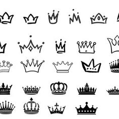 black and white crown icons on a white background