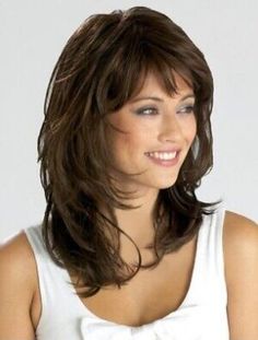 Women Medium Wavy Layered Cut Synthetic Hair Natural Wavy Capless Wigs Daliy Use | eBay Hairline Hairstyles, Daily Wigs, Medium Shag Hairstyles, Long Shag Haircut, Medium Length Hairstyles, Women Wigs, Wig Styling, Layered Cut, Monofilament Wigs