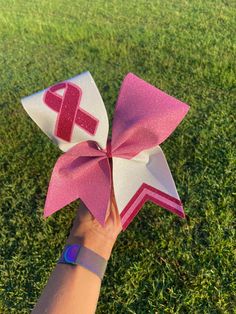 Pink Out Cheerleaders, Cheer Bow Ideas High Schools, Pink Out Cheer Bows, Cheer Bows Ideas, Cheer Spirit Sticks, Pink Cheer Bow, Pink Cheer Bows, Cute Cheer Bows, Bows Ideas