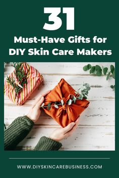 Impress the natural skincare maker in your life with these 31 must-have gifts! From dried herbs to formulation supplies, click through to find the perfect present. DIY Skin Care Business • diyskincarebusiness.com • Christine Glaser, C.A. Lotion Bars Packaging, Beard Oil Packaging, Lip Balm Packaging, Natural Skincare Recipes, Skin Care Business, 31 Gifts, Handmade Skincare, Organic Butter, Essential Oil Set