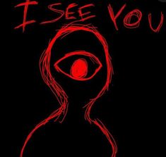 an image of a woman's face with the words i see you written on it