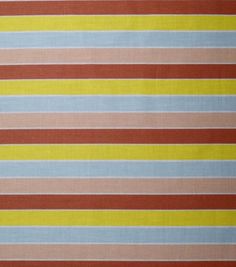 an orange, blue, yellow and red striped fabric with horizontal stripes on it's surface