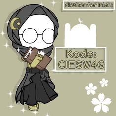 an image of a cartoon character with glasses and a book in her hand, reading the kode cleswag