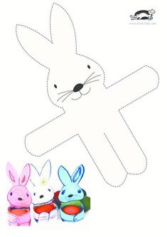 an easter bunny and two bunnies cut out from paper