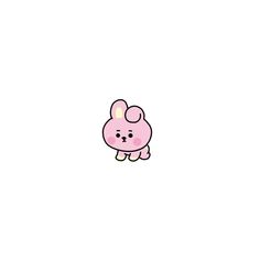 a pink bunny is standing in the middle of a white background with an animal on it's chest