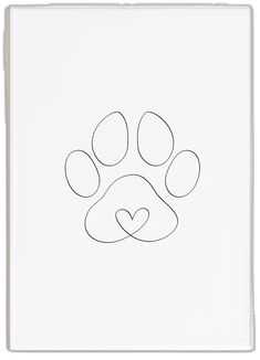 an animal's paw with a heart drawn on it