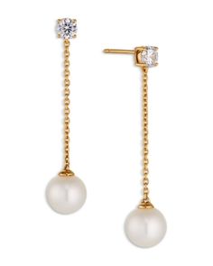 Nadri Cultured Freshwater Pearl Drop Earrings Pearl And Diamond Drop Earrings, Gold Pearl Drop Earrings, Pearl Drop Earrings Gold, Freshwater Pearl Drop Earrings, Earrings In Gold, Pearl Earrings Dangle, Diamond Drops, Bride Jewellery, Wedding Board