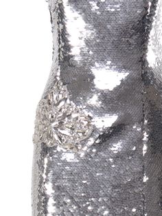 -Sequined midi dress -Cut with front slit -Zip closure -Round collar -Made in Italy -Color: SilverComposition: 100% Polyester Handmade Skirts, Italian Luxury Brands, Chloe Purses, Alessandra Rich, Zegna Shoes, Pleats Please Issey Miyake, Ring Watch, Pendant Rings, Gianni Versace