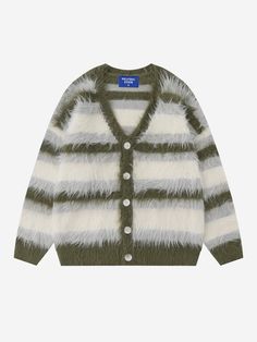 Top Streetwear Brands, Mode Zara, Retro Sweater, Fuzzy Cardigan, Clothing Details, Style Cardigan, Striped Cardigan, College Fashion, Belleza Natural