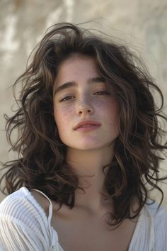 Natural Wavy Medium Hair, Layered Hairstyles For Wavy Hair, Frizzy Wavy Hair Cuts, Wavy Hair Dye Ideas, Natural Wavy Haircut, Natural Wavy Haircuts, Mid Length Wavy Haircuts, Wavy Haircut Ideas, Wavy Haircuts Medium