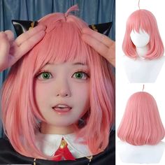 PRICES MAY VARY. ♥♥We have designed the cosplay wig according to anime for cosplay. Pink bob wigs are made of top quality imported heat resistant synthetic fiber, very soft and comfortable when you wear it. ♥♥The color as picture shows. It may vary due to inherent manufacturing variation or your computer monitor color settings.But 95%~99% are similarity to cosplay costume and anime characters. ♥♥The package will including 1 Pink Cosplay Wig + 1 Free Wig Cap ♥♥Any occasions can be make up to go t Short Pink Bob, Pink Bob Wig, Bangs Anime, Pink Bob, Pink Cosplay, Bob Wig With Bangs, Anime Party, Beautiful Wigs, Long Bob Hairstyles