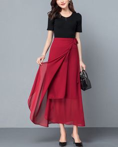 * A high-end midi skirt with wide hem, very cool. * Made of quality pearl chiffon, very smooth and comfortable. * Material: 100% polyester * Size: True to US size, US 0-US 20 are available, you can let us know your usual size and height in your order. * Shipping: Free shipping Processing time : 5-7 Business days Delivery time : 7-20 Business days Tracking number available If you need rush order or expedited shipping, please let us know, thanks. Elegant Draped Midi Skirt With Lining, Elegant Midi-length Lined Draped Skirt, Elegant Midi Length Draped Skirt With Lining, Elegant Midi Length Lined Draped Skirt, Evening Asymmetrical Wrap Skirt, Chic Pleated Chiffon Skirt, Summer Midi-length Draped Skirt, Elegant Summer Midi Draped Skirt, Summer Relaxed Draped Midi Skirt