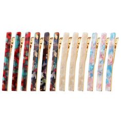 Hot Item Size & Color: 12 Pack 8*0.7cm / 3.1*0.27inches Cute Hair Clips Are Simple And Practical. 4 Different Colors(White, Red, Blue, And Pink ) In Total Bundle And Save Cute Hair Clips, Leopard Print Hair, Thick Hair Styles Medium, Tortoise Shell Hair, Monochrome Outfit, Metal Spring, Cute Hair, Blue And Pink, Hair Barrettes