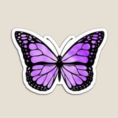 a purple butterfly sticker on a white background