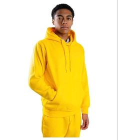 Mens yellow sweatsuit mens yellow hoodie mens yellow joggers mens yellow tracksuit mens yellow hooded sweatshirt This Cotton Poly Blend Mens Or Womens Unisex Yellow sweatsuit jogger set and tracksuit is a great gift for him or gift for her this trendy hoodie and joggers are made of warm quality cotton and are very comfortable the sweatsuit fits true to usa sizes  The cotton isnt too thick but also not thin. The cotton has stretch to it so its great for walking jogging and anything in between Thi Yellow Tracksuit, Yellow Joggers, Garment Construction, Yellow Hoodie, Joggers Womens, Russell Athletic, Hooded Pullover, Pullover Sweatshirts, Fleece Hoodie