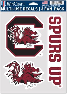 the university of south carolina decals are shown