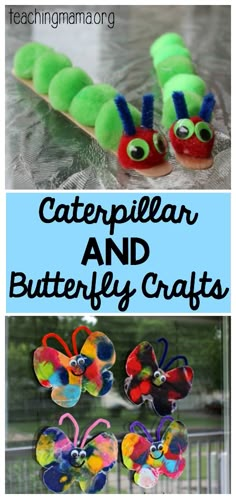 the very cute caterpillar and butterfly crafts for kids to make with their own hands