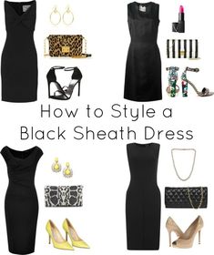 How To Dress Up Black Dress Accessorize Black Dress, Black Dress Accessories, Little Black Dress Outfit, How To Have Style, Black Plain Dress, Below The Knee Dresses, Quoi Porter, Black Dress Outfits, What To Wear To A Wedding