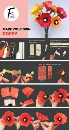 how to make your own poppy paper flowers