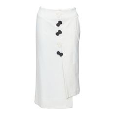 TIBI white structural buttons asymmetric darted pencil skirt US0 XS Reference: KYCG/A00096 Brand: Tibi Material: Polyester, Blend Color: White, Black Pattern: Solid Closure: Zip Lining: White Cotton Extra Details: Back zip. Made in: China CONDITION: Condition: Good, this item was pre-owned and is in good condition. Please refer to image gallery for thorough condition check. Snag and dirt at right thigh. Stain at right knee. Dirt at back right butt and below butt. Comes with: Style code present ( Slim Aarons, Shopping Photography, Herve Leger, Modern Art Deco, Knee Length Skirt, Gold Jewelry Fashion, Painting Patterns, Hermes Birkin, Black Pattern