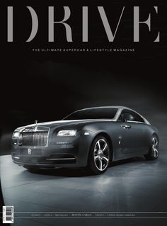 the front cover of a magazine with an image of a rolls royce car on it