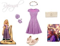 a purple dress and accessories for rappui princess aurora from disney's sleeping beauty