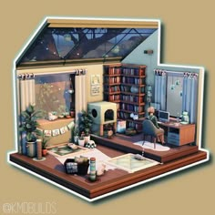 Ts4 Interior Design, Sims 4 Cas Inspiration, Sims 4 Kid Bedroom, Sims 4 Gaming Room, Sims 4 Art Studio, Sims 4 Decor Ideas, Sims 4 Houses Layout, San Myshuno, Pod House