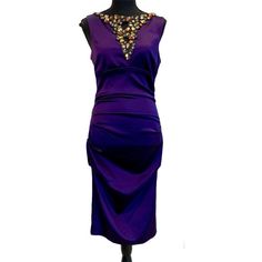 Cache Women's Purple Gem Jewelled Ruched Sleeveless Dress Sz 10 Round Neck Line Crystal Beaded Design Zipper Back Closure V-Neck Crystal Beaded Design 40" Length, 15" Bust, 13" Waist 63% Acetate, 35% Nylon, 2% Spandex Lining, 100% Polyester Exclusive Of Beading Formal Wear Attire, Wedding Excellent Pre-Owned Condition May Be Slight Difference In Colour Due To Lighting. Measurements Are Approximate. Bundle More Through My Closet To Save On Shipping. New To Poshmark? Earn $15 When You Sign Up With My Code: Americanglam Item Recorded To Prevent Switching Of Product 11120223mcp Cache Dress, Purple Gems, Bead Designs, Purple Gold, Formal Wear, Crystal Beads, Sleeveless Dress, Round Neck, Sign Up