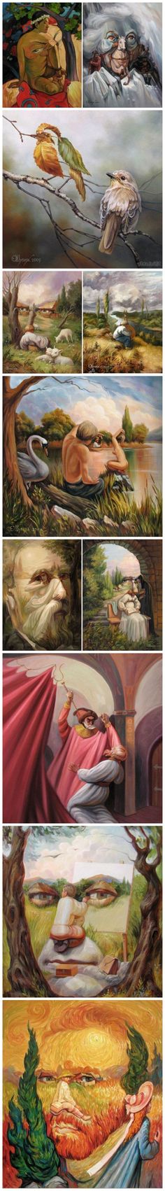 four different views of the same painting