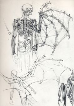 an image of a drawing of a skeleton holding a bat and another figure in the background