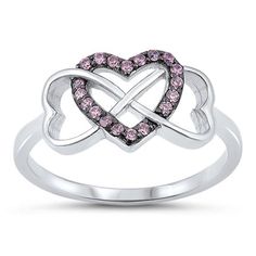 CHOOSE YOUR COLOR Infinity Knot Heart Pink Cubic Zirconia Promise Ring 925 Sterling Silver Band Female Size 12 All our silver jewelry is crafted from .925 silver also commonly referred to as sterling silver. Sterling silver is the standard for beautiful high-quality silver jewelry and can not be replicated by lower priced silver plated jewelry. It is 92.5% pure silver, mixed with alloys to add strength and durability to stand the test of time. We promise superior service which includes fast ship Rings Pandora, Heart Promise Rings, Infinity Knot, Infinity Heart, Sterling Silver Bands, Promise Ring, Silver Band, White Gold Rings, Sterling Ring