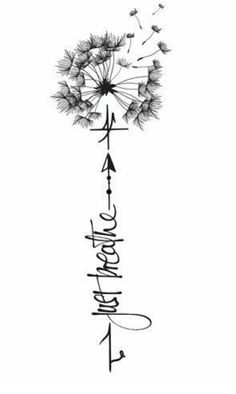 a dandelion drawing with the words happy new year written in cursive writing